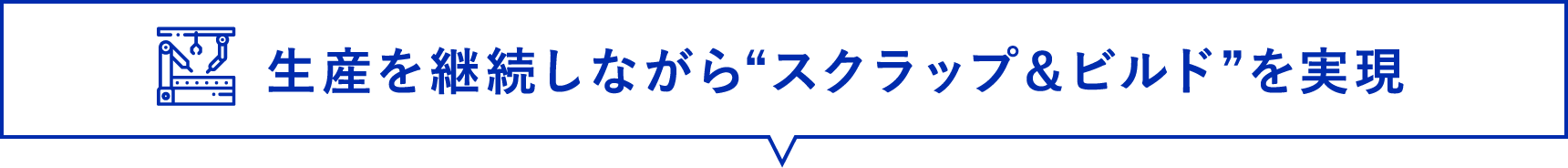 生産を継続しながら“スクラップ＆ビルド”を実現